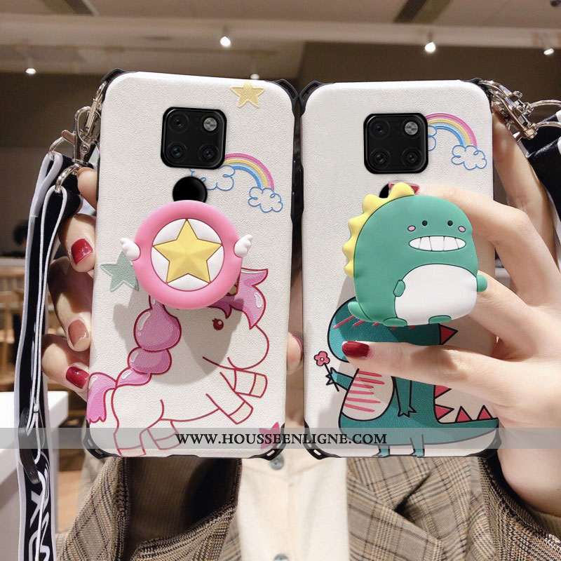 Housse Huawei Mate 20 X Ultra Légère Étui Dessin Animé Rouge Téléphone Portable Support Rose