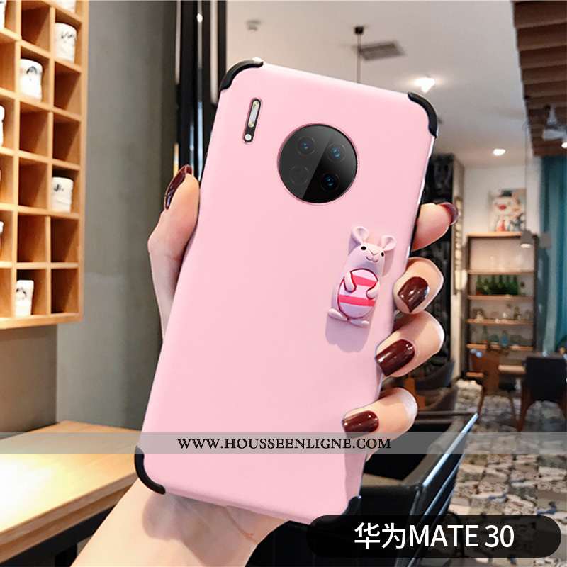 Housse Huawei Mate 30 Dessin Animé Modèle Fleurie Personnalité Incassable Rat Étui Téléphone Portabl