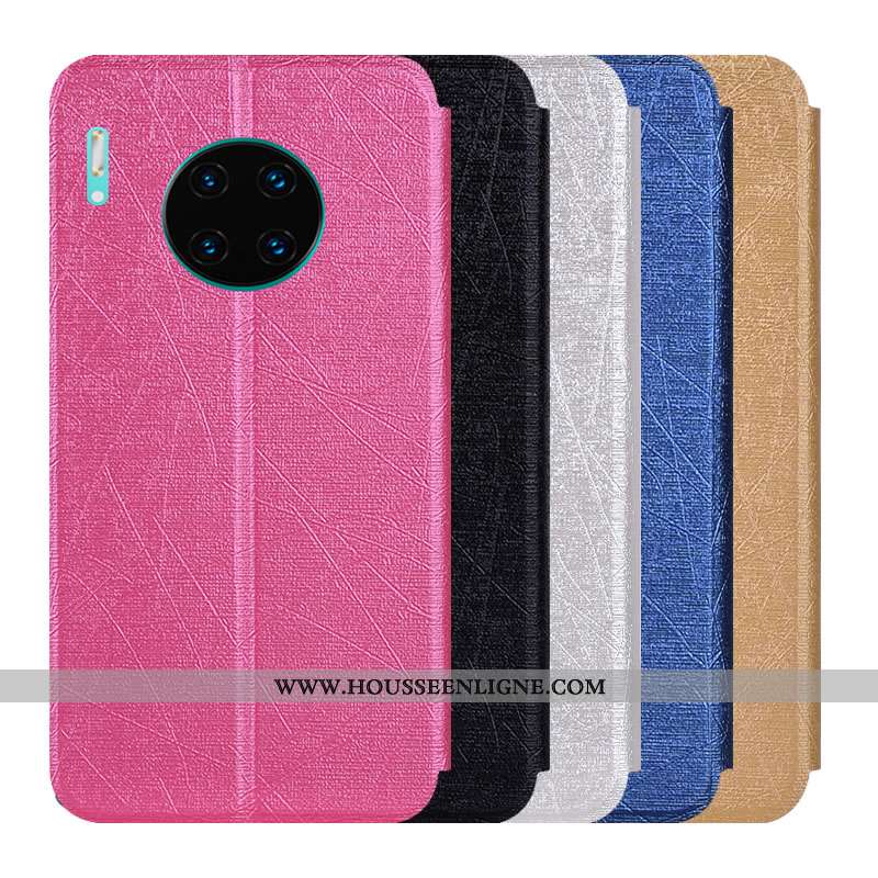 Housse Huawei Mate 30 Fluide Doux Protection Rouge Coque Cuir Tout Compris Support Rose