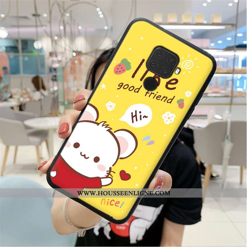 Housse Huawei Mate 30 Lite Personnalité Créatif Silicone Fluide Doux Simple Jaune Dessin Animé