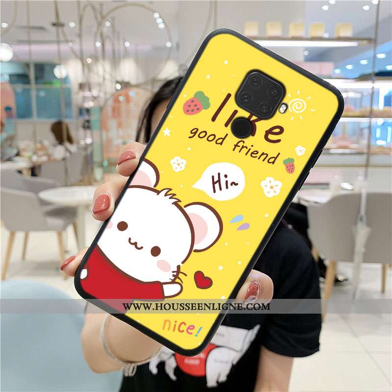 Housse Huawei Mate 30 Lite Personnalité Créatif Silicone Fluide Doux Simple Jaune Dessin Animé