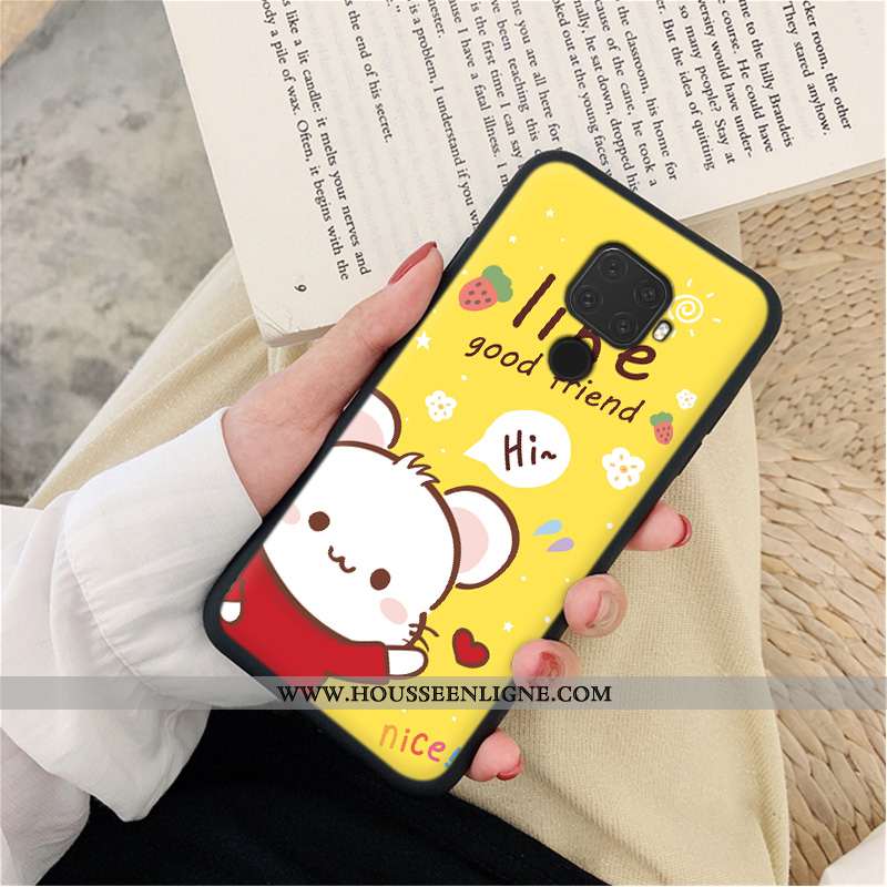 Housse Huawei Mate 30 Lite Personnalité Créatif Silicone Fluide Doux Simple Jaune Dessin Animé