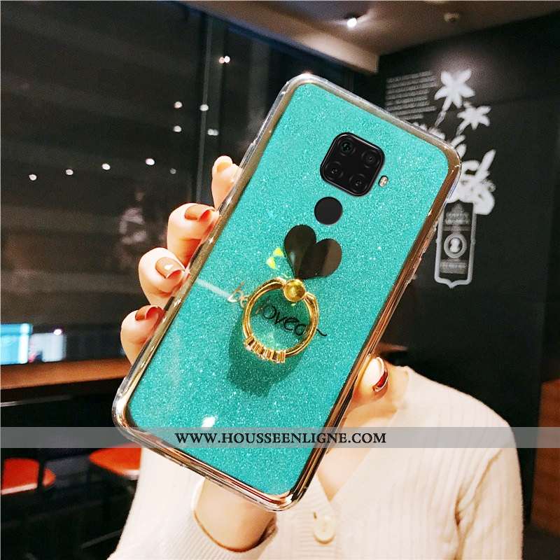 Housse Huawei Mate 30 Lite Personnalité Fluide Doux Vert Rose Étui Téléphone Portable Une Agrafe Ver