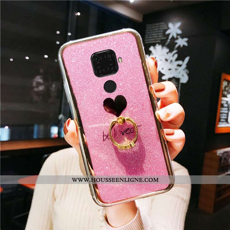 Housse Huawei Mate 30 Lite Personnalité Fluide Doux Vert Rose Étui Téléphone Portable Une Agrafe Ver