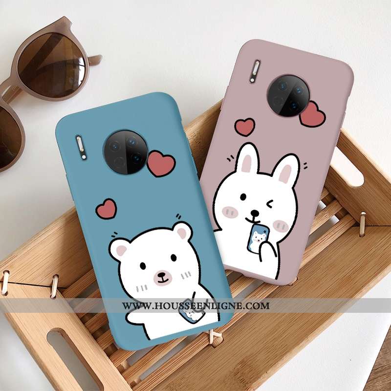 Housse Huawei Mate 30 Légère Silicone Étui Coque Téléphone Portable Charmant Amour Bleu