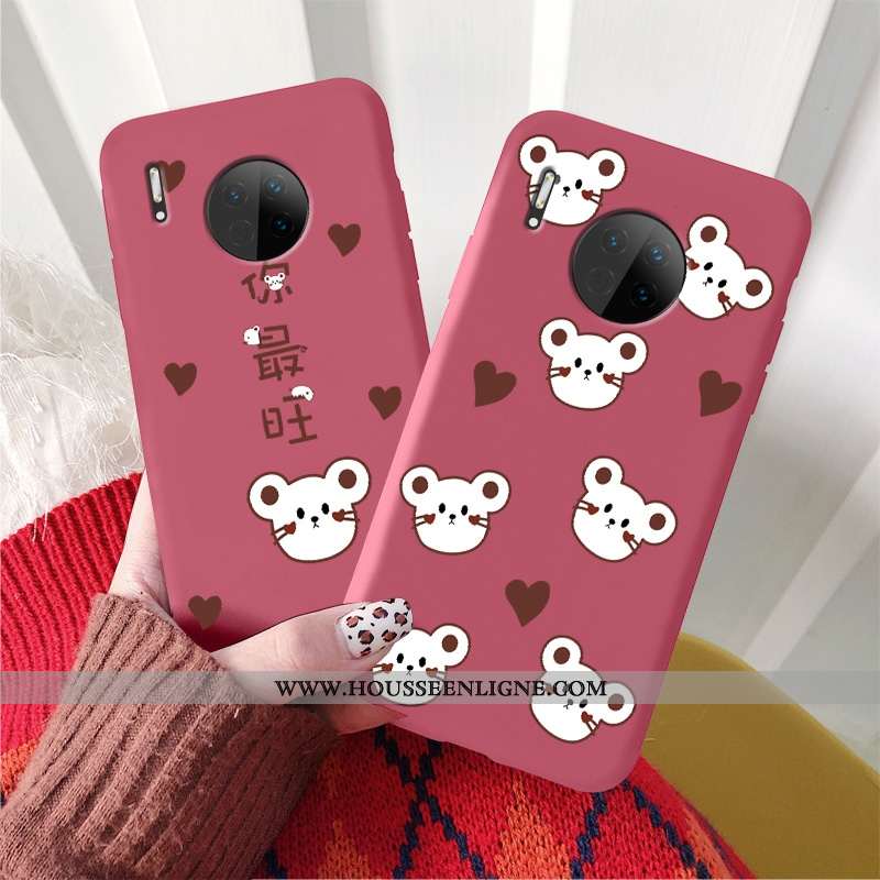 Housse Huawei Mate 30 Personnalité Charmant Amoureux Fluide Doux Petit Coque Nouveau Rouge