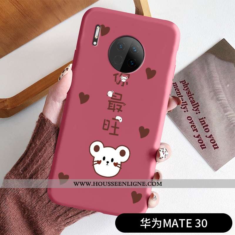Housse Huawei Mate 30 Personnalité Charmant Amoureux Fluide Doux Petit Coque Nouveau Rouge