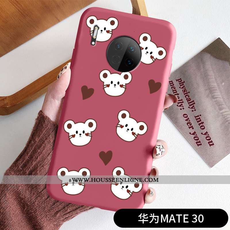 Housse Huawei Mate 30 Personnalité Charmant Amoureux Fluide Doux Petit Coque Nouveau Rouge