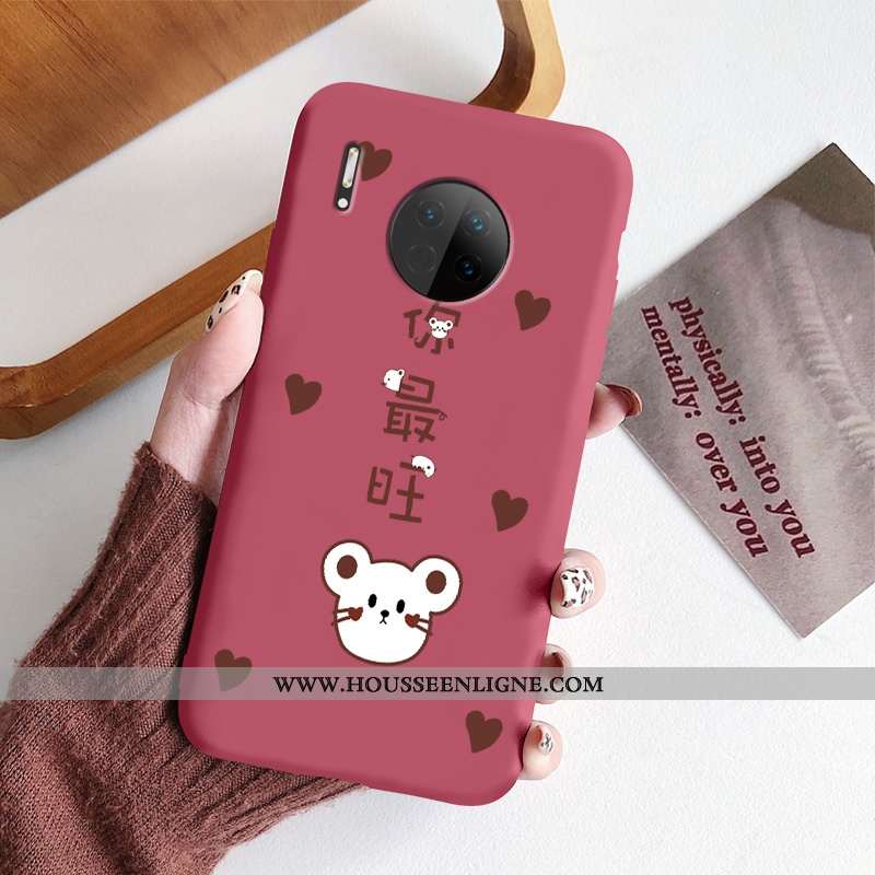 Housse Huawei Mate 30 Personnalité Charmant Amoureux Fluide Doux Petit Coque Nouveau Rouge