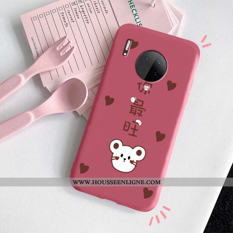 Housse Huawei Mate 30 Personnalité Charmant Amoureux Fluide Doux Petit Coque Nouveau Rouge