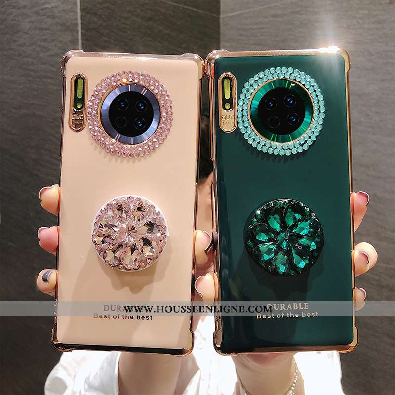 Housse Huawei Mate 30 Pro Créatif Fluide Doux Bovins Luxe Silicone Téléphone Portable Vert Verte