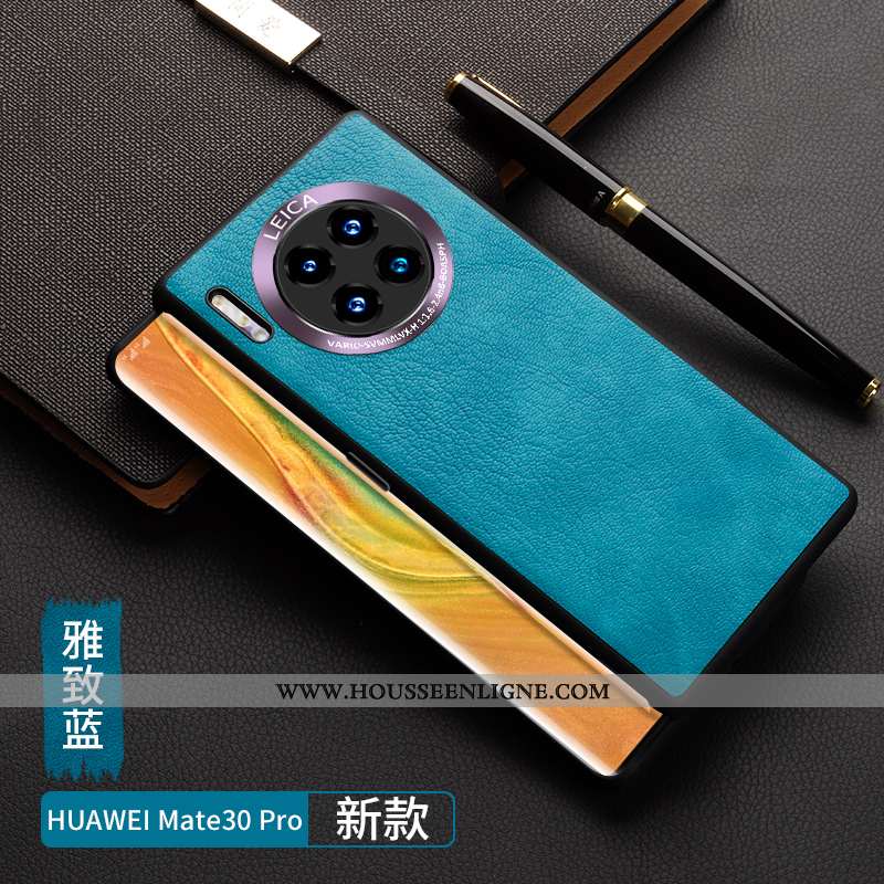 Housse Huawei Mate 30 Pro Délavé En Daim Personnalité Étui Tout Compris Luxe Cuir Net Rouge Orange