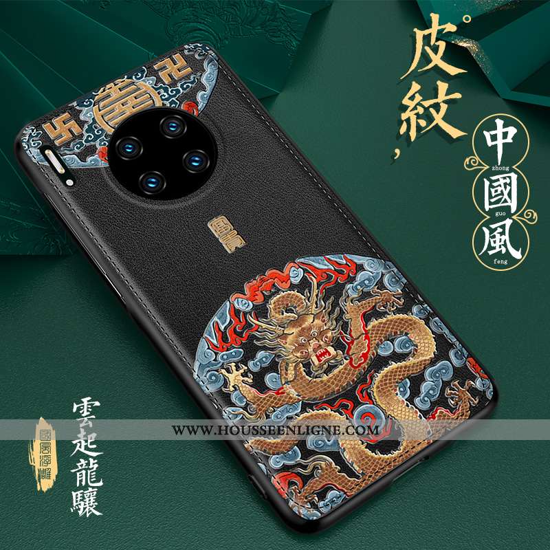 Housse Huawei Mate 30 Pro Personnalité Créatif Cuir Vintage Étui Téléphone Portable Net Rouge Verte