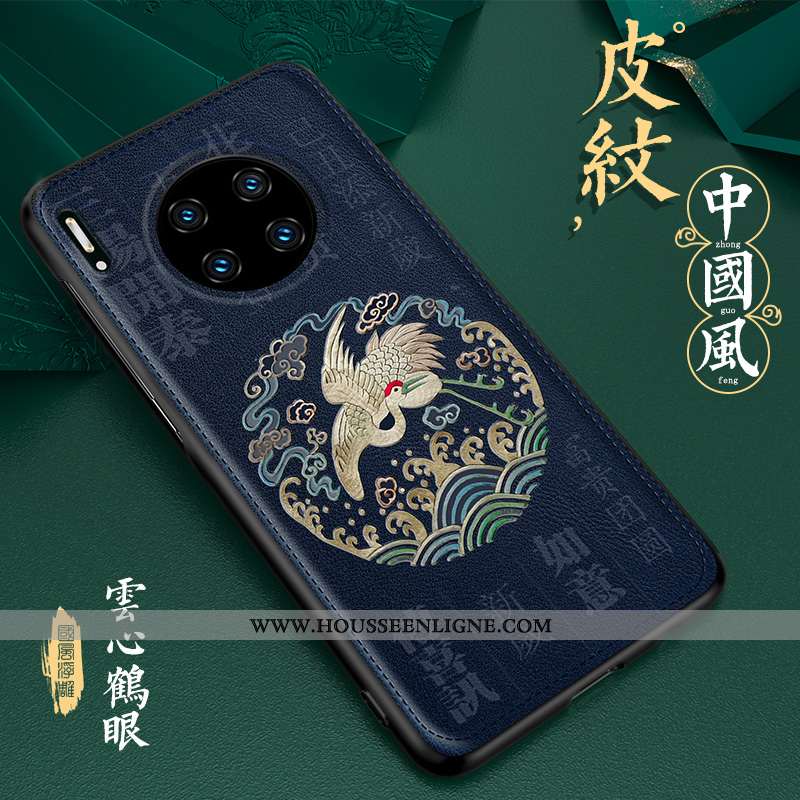 Housse Huawei Mate 30 Pro Personnalité Créatif Cuir Vintage Étui Téléphone Portable Net Rouge Verte