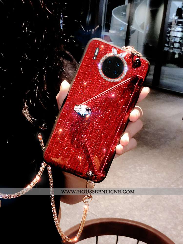 Housse Huawei Mate 30 Pro Strass Ornements Suspendus Personnalité Vent Vert Incassable Créatif Verte