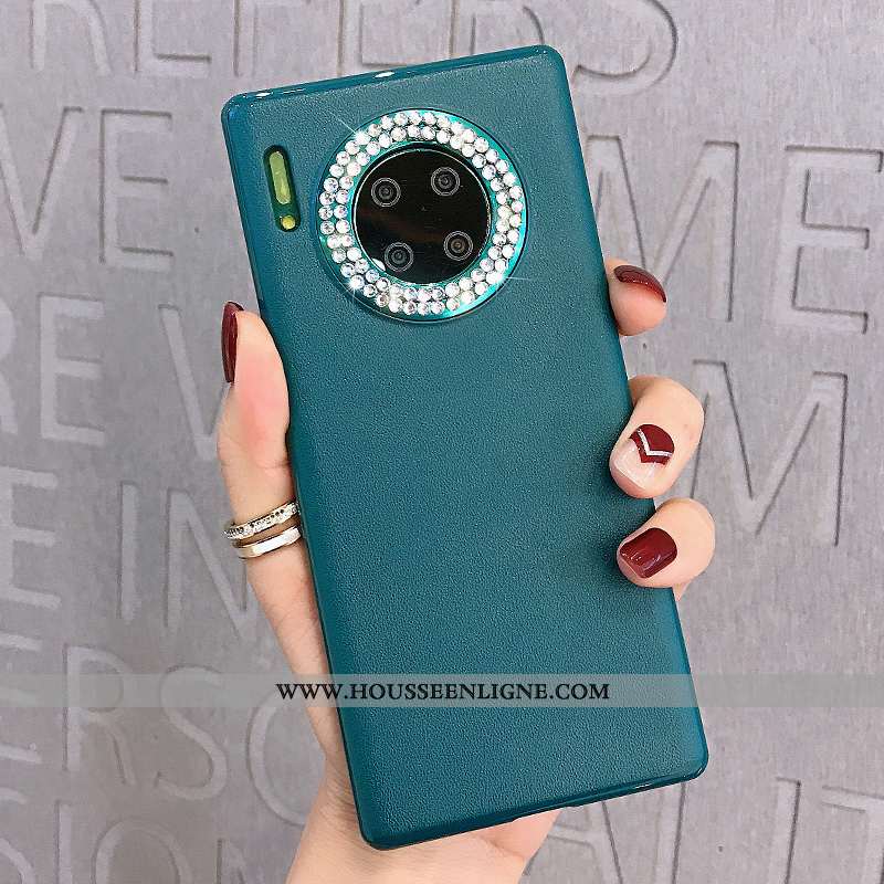 Housse Huawei Mate 30 Protection Strass Tout Compris Cuir Net Rouge Téléphone Portable Violet