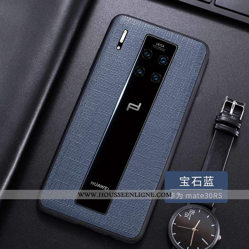Housse Huawei Mate 30 Rs Cuir Véritable Ultra Incassable Étui Cuir Tendance Bovins Marron