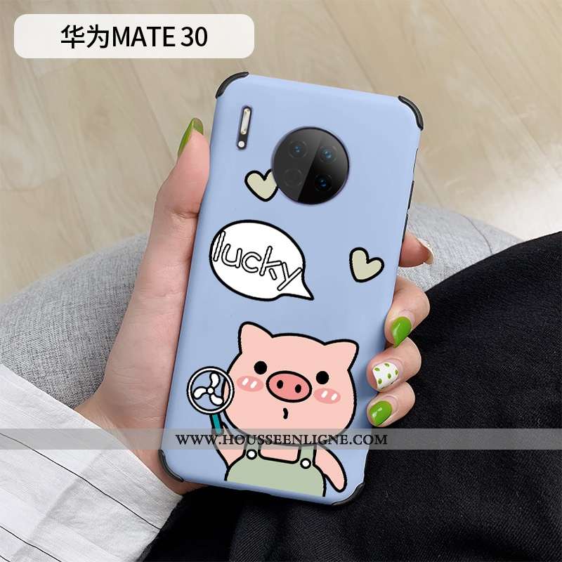 Housse Huawei Mate 30 Silicone Protection Coque Tendance Amoureux Incassable Téléphone Portable Bleu