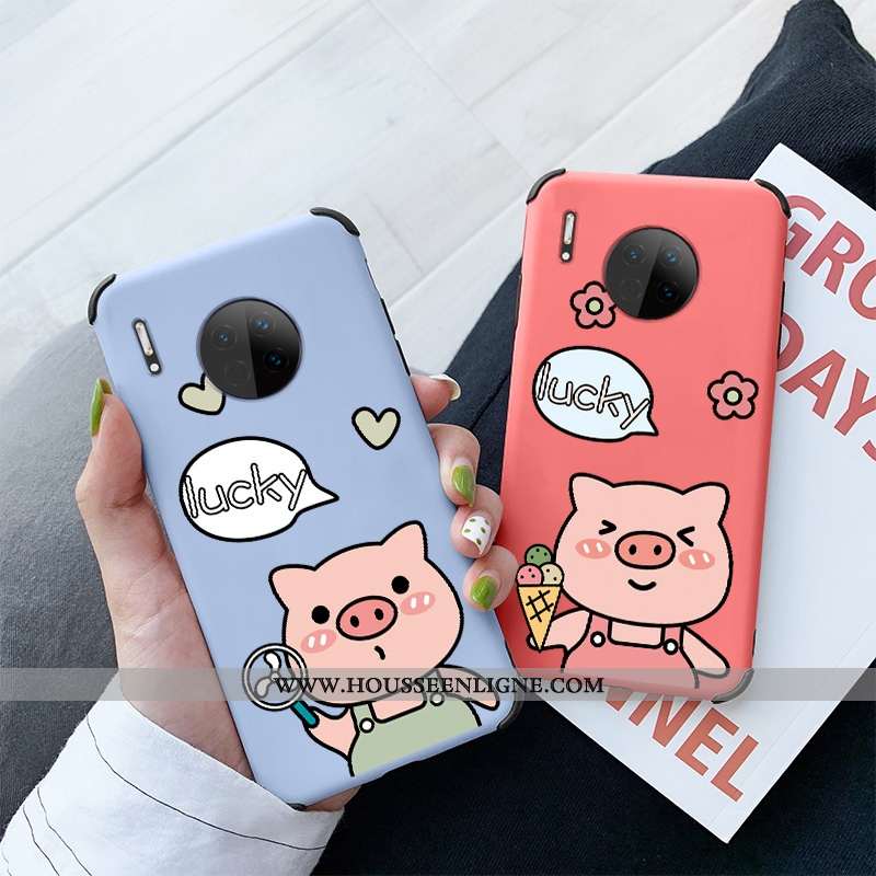 Housse Huawei Mate 30 Silicone Protection Coque Tendance Amoureux Incassable Téléphone Portable Bleu