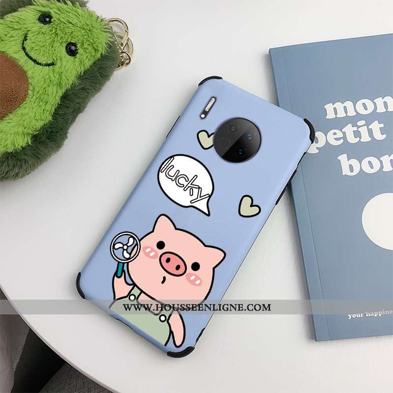 Housse Huawei Mate 30 Silicone Protection Coque Tendance Amoureux Incassable Téléphone Portable Bleu