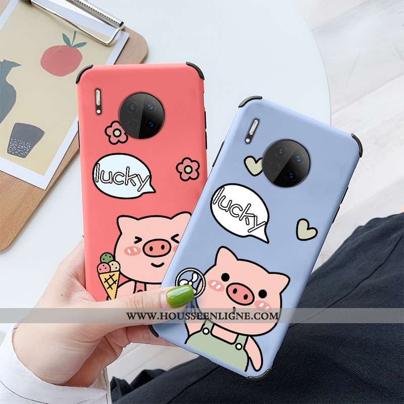 Housse Huawei Mate 30 Silicone Protection Coque Tendance Amoureux Incassable Téléphone Portable Bleu