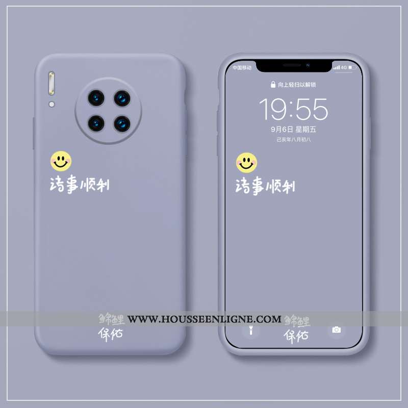 Housse Huawei Mate 30 Silicone Protection Délavé En Daim Amoureux Tout Compris Fluide Doux Bleu