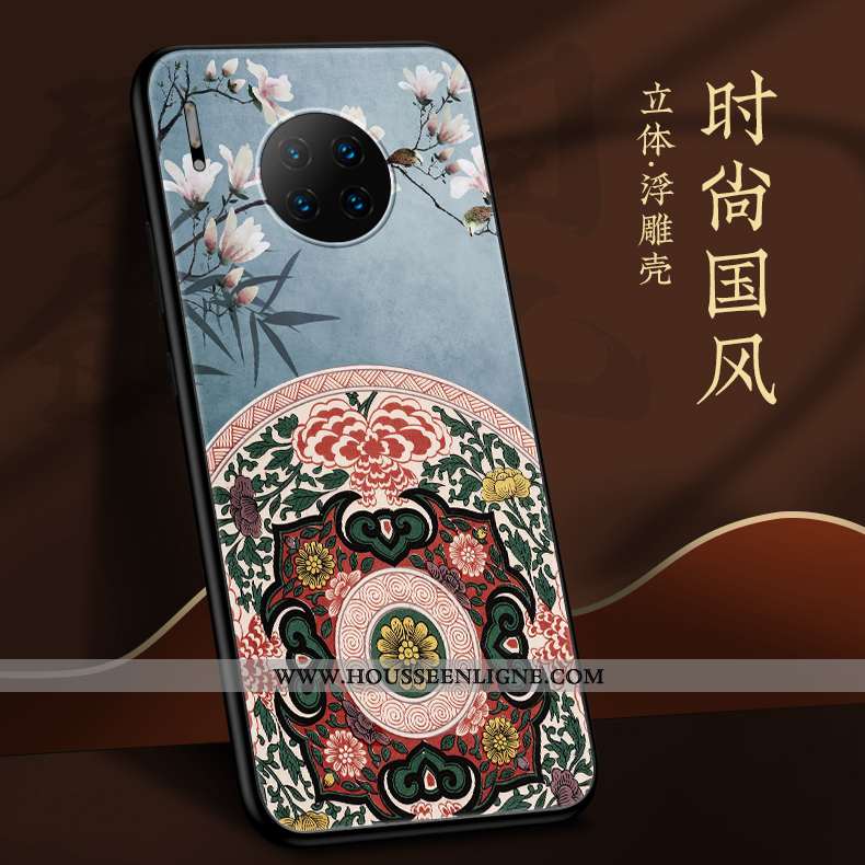 Housse Huawei Mate 30 Tendance Légère Personnalité Coque Bleu Silicone Créatif