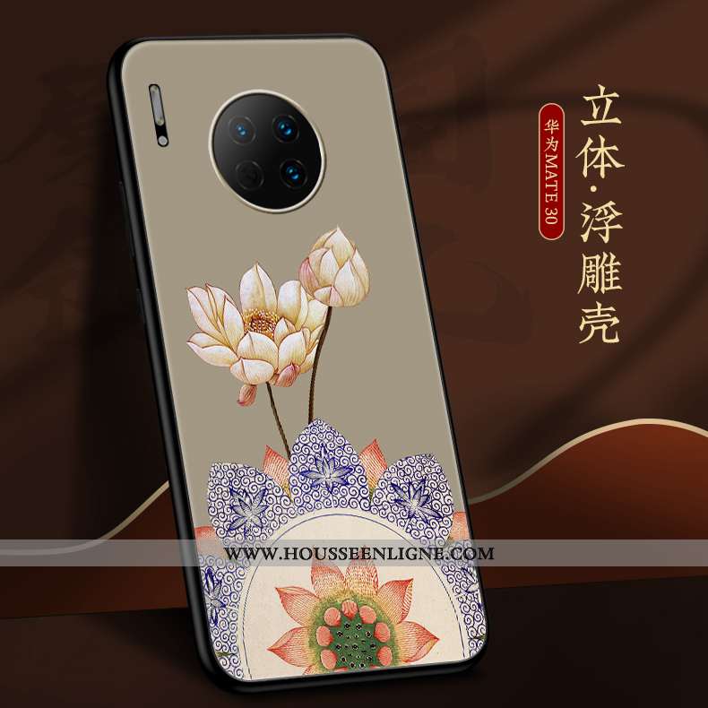 Housse Huawei Mate 30 Tendance Légère Personnalité Coque Bleu Silicone Créatif