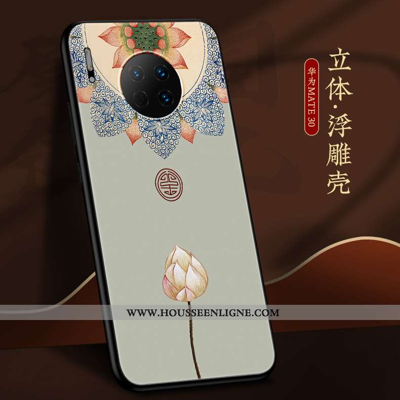 Housse Huawei Mate 30 Tendance Légère Personnalité Coque Bleu Silicone Créatif