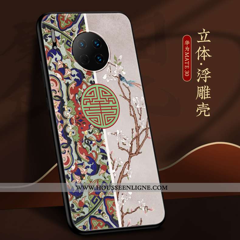 Housse Huawei Mate 30 Tendance Légère Personnalité Coque Bleu Silicone Créatif