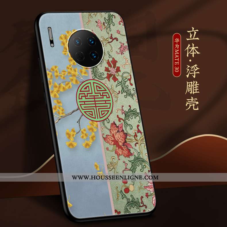 Housse Huawei Mate 30 Tendance Légère Personnalité Coque Bleu Silicone Créatif