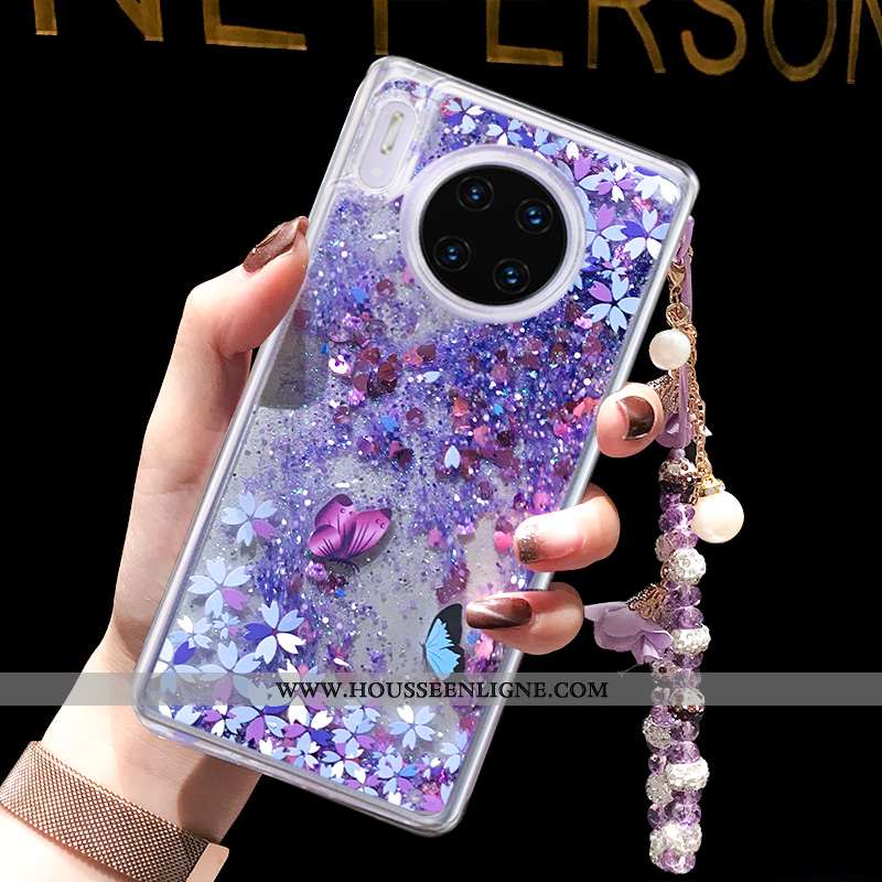 Housse Huawei Mate 30 Tendance Quicksand Téléphone Portable Violet Coque Liquide Tout Compris