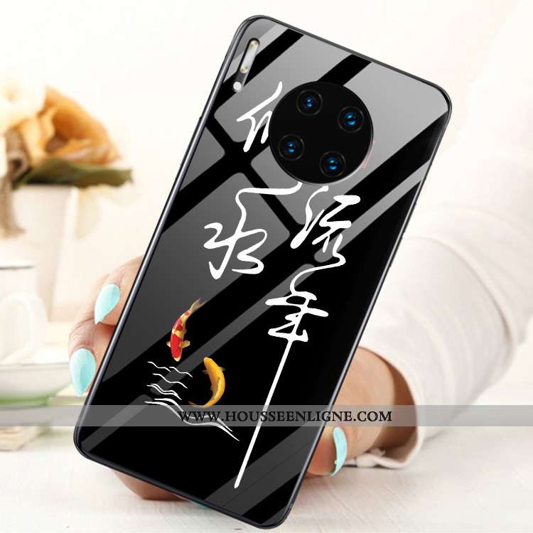 Housse Huawei Mate 30 Verre Personnalité Téléphone Portable Incassable Protection Tempérer Noir