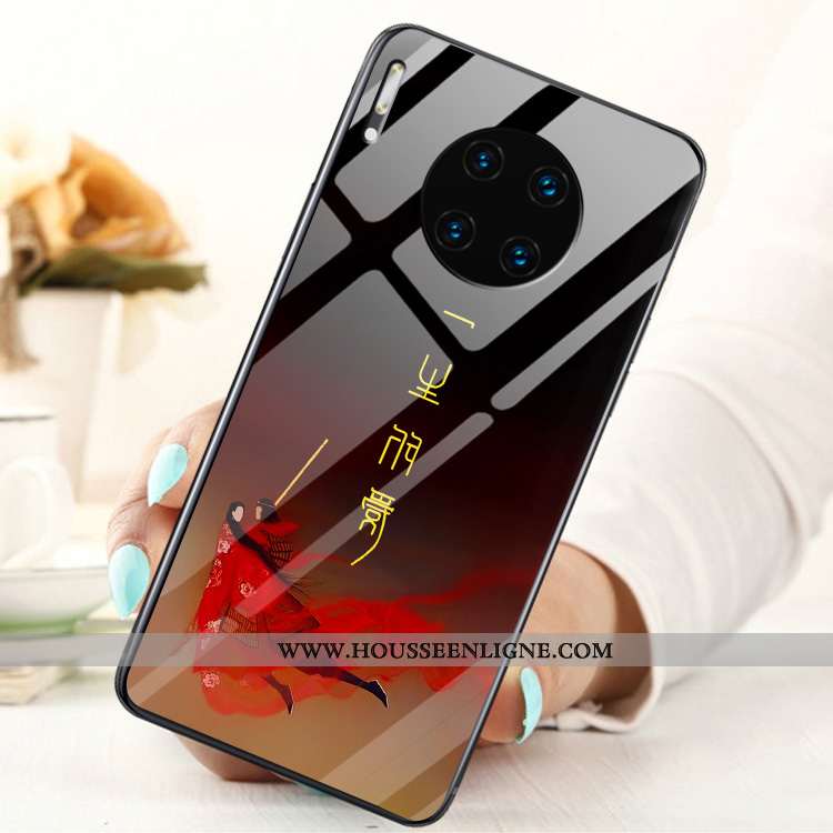 Housse Huawei Mate 30 Verre Personnalité Téléphone Portable Incassable Protection Tempérer Noir