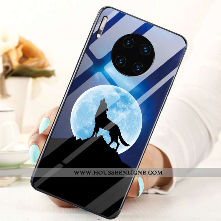 Housse Huawei Mate 30 Verre Personnalité Téléphone Portable Incassable Protection Tempérer Noir