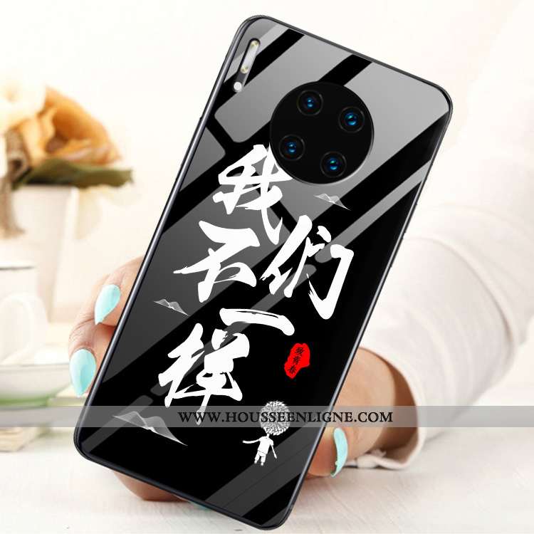 Housse Huawei Mate 30 Verre Personnalité Téléphone Portable Incassable Protection Tempérer Noir