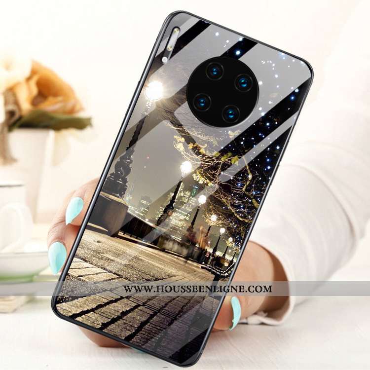 Housse Huawei Mate 30 Verre Personnalité Téléphone Portable Incassable Protection Tempérer Noir