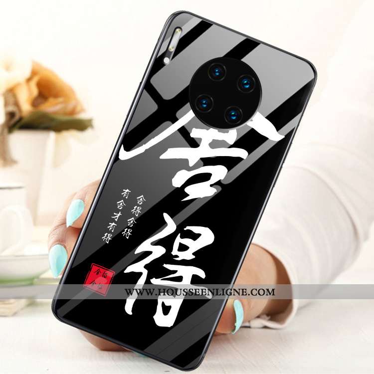 Housse Huawei Mate 30 Verre Personnalité Téléphone Portable Incassable Protection Tempérer Noir