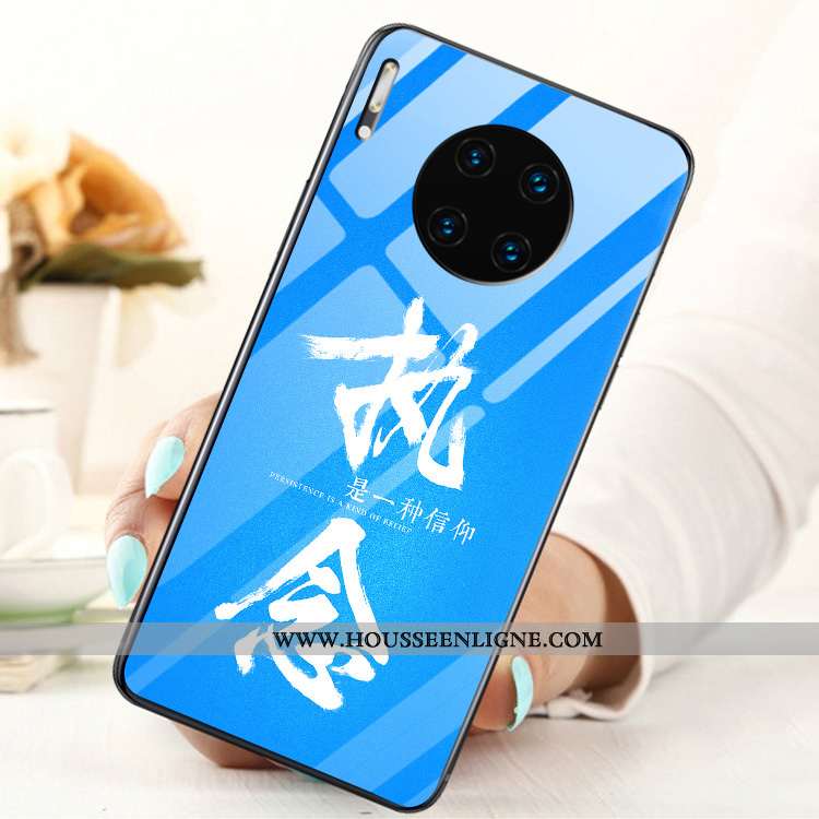 Housse Huawei Mate 30 Verre Personnalité Téléphone Portable Incassable Protection Tempérer Noir