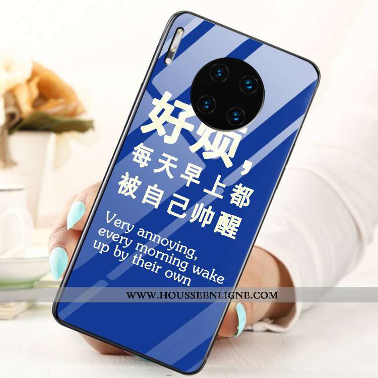 Housse Huawei Mate 30 Verre Personnalité Téléphone Portable Incassable Protection Tempérer Noir