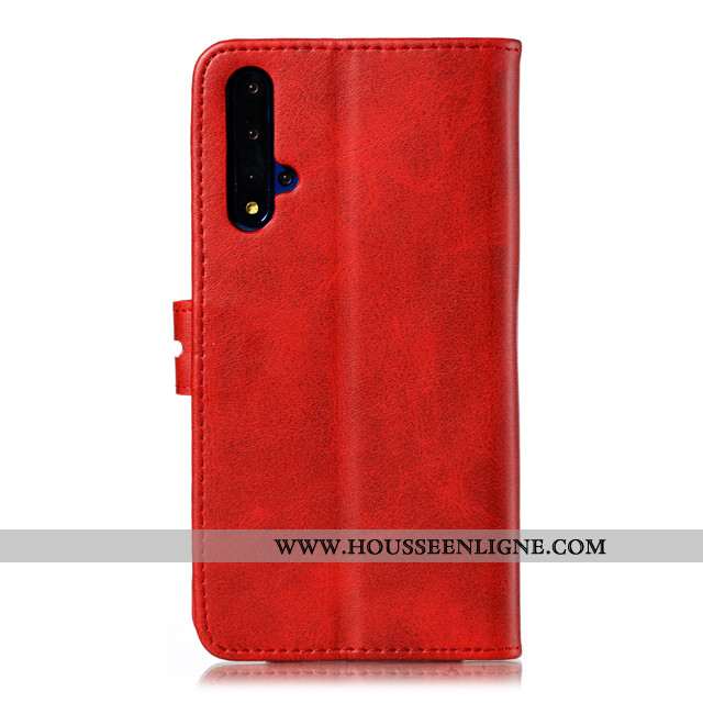 Housse Huawei Nova 5t Créatif Cuir Étui Tout Compris Rouge Luxe Silicone