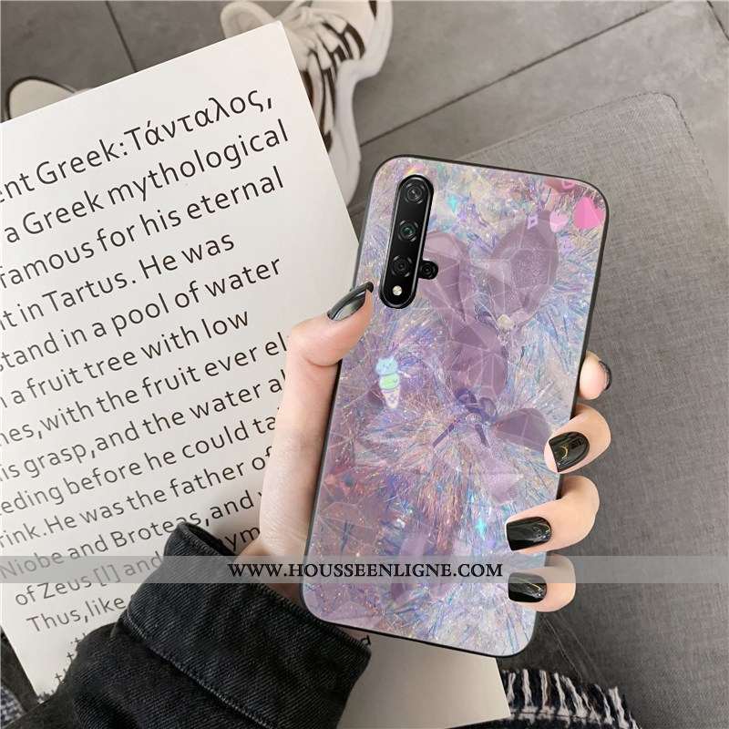 Housse Huawei Nova 5t Fluide Doux Losange Téléphone Portable Coque Net Rouge Bleu