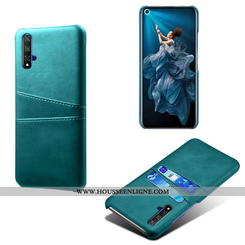Housse Huawei Nova 5t Protection Cuir Qualité Téléphone Portable Carte Incassable Coque Verte