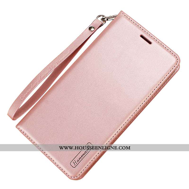 Housse Huawei Nova 5t Protection Ornements Suspendus Cuir Véritable Coque Étui Portefeuille Rose