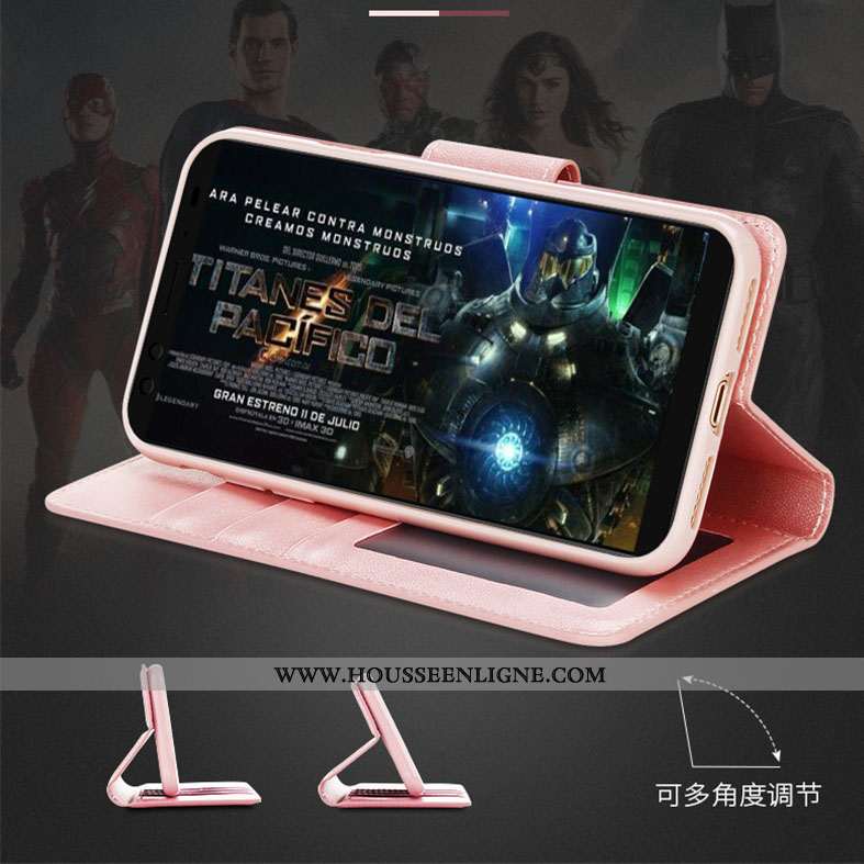 Housse Huawei Nova 5t Protection Ornements Suspendus Cuir Véritable Coque Étui Portefeuille Rose