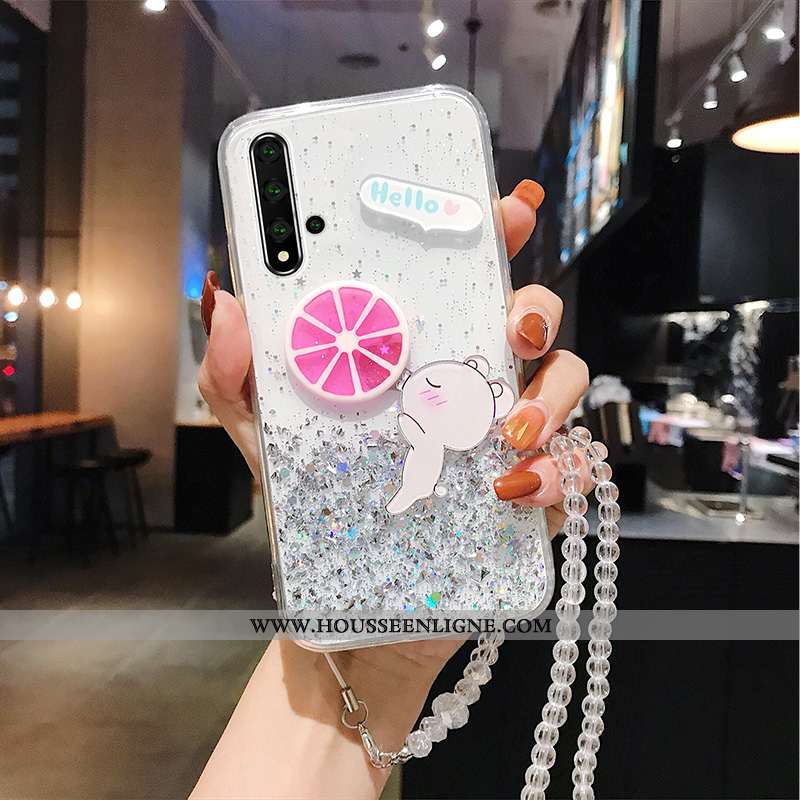 Housse Huawei Nova 5t Silicone Mode Fluide Doux Coque Tout Compris Charmant Téléphone Portable Blanc