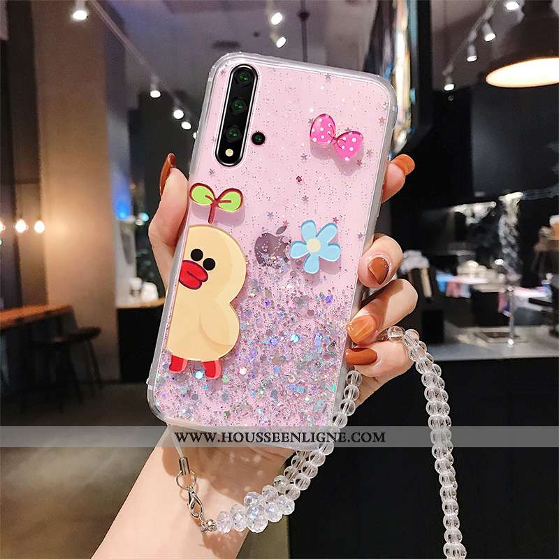 Housse Huawei Nova 5t Silicone Mode Fluide Doux Coque Tout Compris Charmant Téléphone Portable Blanc