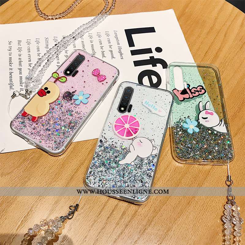Housse Huawei Nova 5t Silicone Mode Fluide Doux Coque Tout Compris Charmant Téléphone Portable Blanc