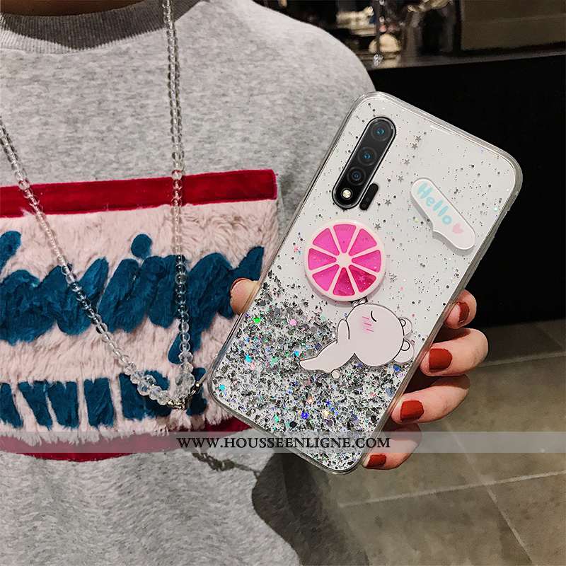 Housse Huawei Nova 5t Silicone Mode Fluide Doux Coque Tout Compris Charmant Téléphone Portable Blanc