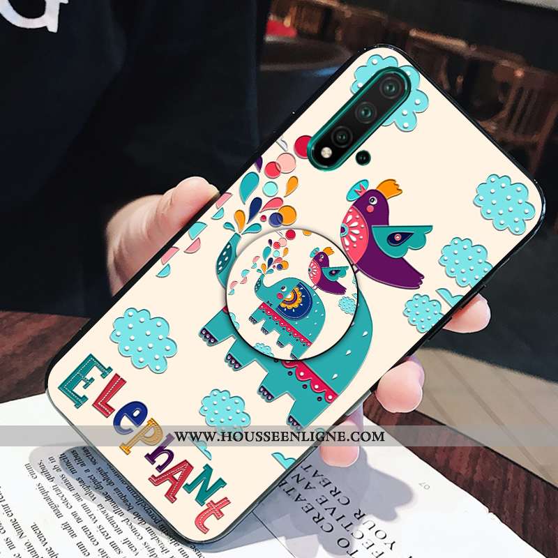 Housse Huawei Nova 5t Silicone Personnalité Peinte À La Main Incassable Créatif Petit Dessin Animé R
